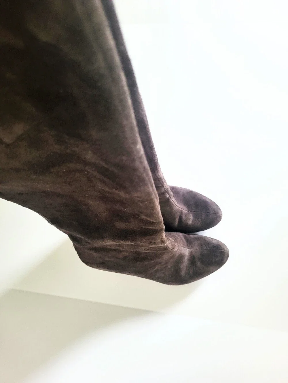 Nine West Soft Dark Esspresso Genuine Leather Suede Knee High Wedge Heel Boots 8